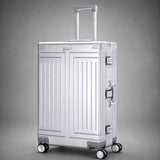 Aerolite M-Lite Großer Vollaluminium-Koffer 28 Zoll, 90 l – Reißverschlussloses Design, TSA-Schlösser, antimikrobieller Innenraum, 15 Jahre Garantie – Silber