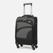 Aerolite (55x35x20cm) Leichter 4 Rollen Handgepäck Trolley Koffer Bordgepäck Reisekoffer Gepäck Genehmigt für Lufthansa, Eurowings, Sunexpress, Ryanair, Easyjet und viele mehr, Schwarz/Grau