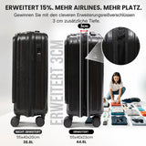 Aerolite M-Lite Smart 21-Zoll Handgepäckkoffer – Erweiterbar von 55 x 40 x 20 cm auf 55 x 40 x 23 cm, Frontfach für Laptop, Leise japanische Hinomoto-Rollen mit Bremsknopf, Robustes Polypropylen, USB-Ladeanschluss & TSA-Schloss