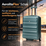 Aerolite Lufthansa Handgepäck 55x40x23 cm – Erweiterbarer Kabinenkoffer (55x40x20 bis 55x40x23 cm), Ryanair Priority Maximalgröße & Wizz Air Priority, Hartschalen-Handgepäck-Trolley mit 2 Rollen, TSA-Schloss, 40–46 l Fassungsvermögen, Waldgrün