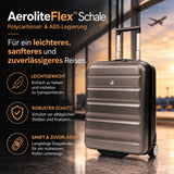 Aerolite Lufthansa Handgepäck 55x40x23 cm – Erweiterbarer Kabinenkoffer (55x40x20 bis 55x40x23 cm), Ryanair Priority Maximalgröße & Wizz Air Priority, Hartschalen-Handgepäck-Trolley mit 2 Rollen, TSA-Schloss, 40–46 l Fassungsvermögen, Holzkohle