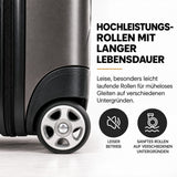 Aerolite Lufthansa Handgepäck 55x40x23 cm – Erweiterbarer Kabinenkoffer (55x40x20 bis 55x40x23 cm), Ryanair Priority Maximalgröße & Wizz Air Priority, Hartschalen-Handgepäck-Trolley mit 2 Rollen, TSA-Schloss, 40–46 l Fassungsvermögen, Holzkohle