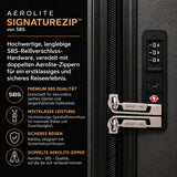 Aerolite 56 x 45 x 25 cm großer Kabinenkoffer – EasyJet Large Cabin/Plus/Flexi, British Airways & Jet2 maximale Handgepäckgröße, leichter Hartschalenkoffer mit 8 Spinnerrollen, TSA-Schloss, 56 l Fassungsvermögen, 5 Jahre Garantie – Anthrazit
