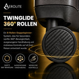 Aerolite 56 x 45 x 25 cm großer Kabinenkoffer – EasyJet Large Cabin/Plus/Flexi, British Airways & Jet2 maximale Handgepäckgröße, leichter Hartschalenkoffer mit 8 Spinnerrollen, TSA-Schloss, 56 l Fassungsvermögen, 5 Jahre Garantie – Anthrazit