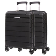 Aerolite Lufthansa Handgepäck 55x40x23 cm – PP Hartschalen-Kabinenkoffer, Erweiterbar (55x40x20 bis 55x40x23 cm), Ryanair & Wizz Air Priority kompatibel, YKK Reißverschluss, TSA-Schloss & 4 Rollen (2er-Set)