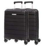Aerolite PP Kabinenkoffer 55x40x20–23 cm Erweiterbar – Lufthansa Max Größe, Ryanair & Wizz Air Priority Handgepäck, Leichter Hartschalen Trolley mit YKK Reißverschluss, TSA Schloss & 4 Rollen (2er-Set)