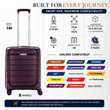 Aerolite Erweiterbarer Kabinenkoffer 55 x 40 x 20 cm bis 55 x 40 x 23 cm – Handgepäck für Ryanair & Wizz Air Priority, aus recyceltem Meeresplastik, Laptop- & Tablet-Fach, USB-Ladeanschluss, SILVADUR® antimikrobielle Innenausstattung, TSA-Schloss (Wein)