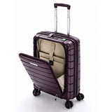 Aerolite Erweiterbarer Kabinenkoffer 55 x 40 x 20 cm bis 55 x 40 x 23 cm – Handgepäck für Ryanair & Wizz Air Priority, aus recyceltem Meeresplastik, Laptop- & Tablet-Fach, USB-Ladeanschluss, SILVADUR® antimikrobielle Innenausstattung, TSA-Schloss (Wein)