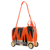 MiniMax 45x36x20cm 29L Kinder-Ride-On-Koffer 4er-Set inkl. Turnbeutel, Nackenkissen & 50+ Personalisierungsaufkleber, EasyJet Max Größe Kinder-Rollkoffer Handgepäck 45x36x20 (Tiger)