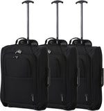5 Cities Set von 2 Leichtgewicht Handgepäck Kabinengepäck Flugtasche Koffer Trolley Gepäck - Aerolite DE