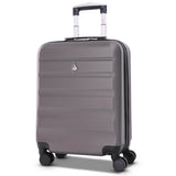 Aerolite (55x40x20cm) Ryanair Höchstbetrag 4 Rollen Leichter Hartschale Bordgepäck Handgepäck Handgepäckkoffer Kabinentrolley Trolley Koffer, Kohlegrau