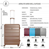 Aerolite Handschalen-Handgepäck-Trolley-Koffer-Set, leichtes ABS (Acrylonitrile Butadiene Styrene), Hartschale, 4-Rad-Trolley-Handgepäck, zugelassen für Lufthansa, Ryanair, Jet2 und viele mehr - Aerolite DE