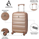 Aerolite Handschalen-Handgepäck-Trolley-Koffer-Set, leichtes ABS (Acrylonitrile Butadiene Styrene), Hartschale, 4-Rad-Trolley-Handgepäck, zugelassen für Lufthansa, Ryanair, Jet2 und viele mehr - Aerolite DE